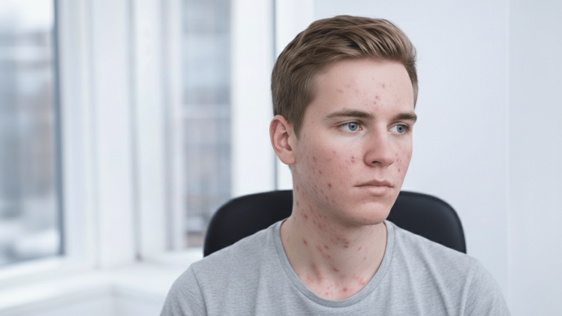 Mand får akne behandling hos WP Cosmetic